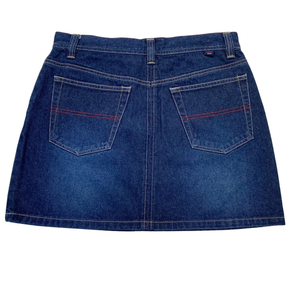 Tommy Jeans Denim Mini Skirt Womens 7 Blue Dark Wash Vintage 90s A-Line Cotton